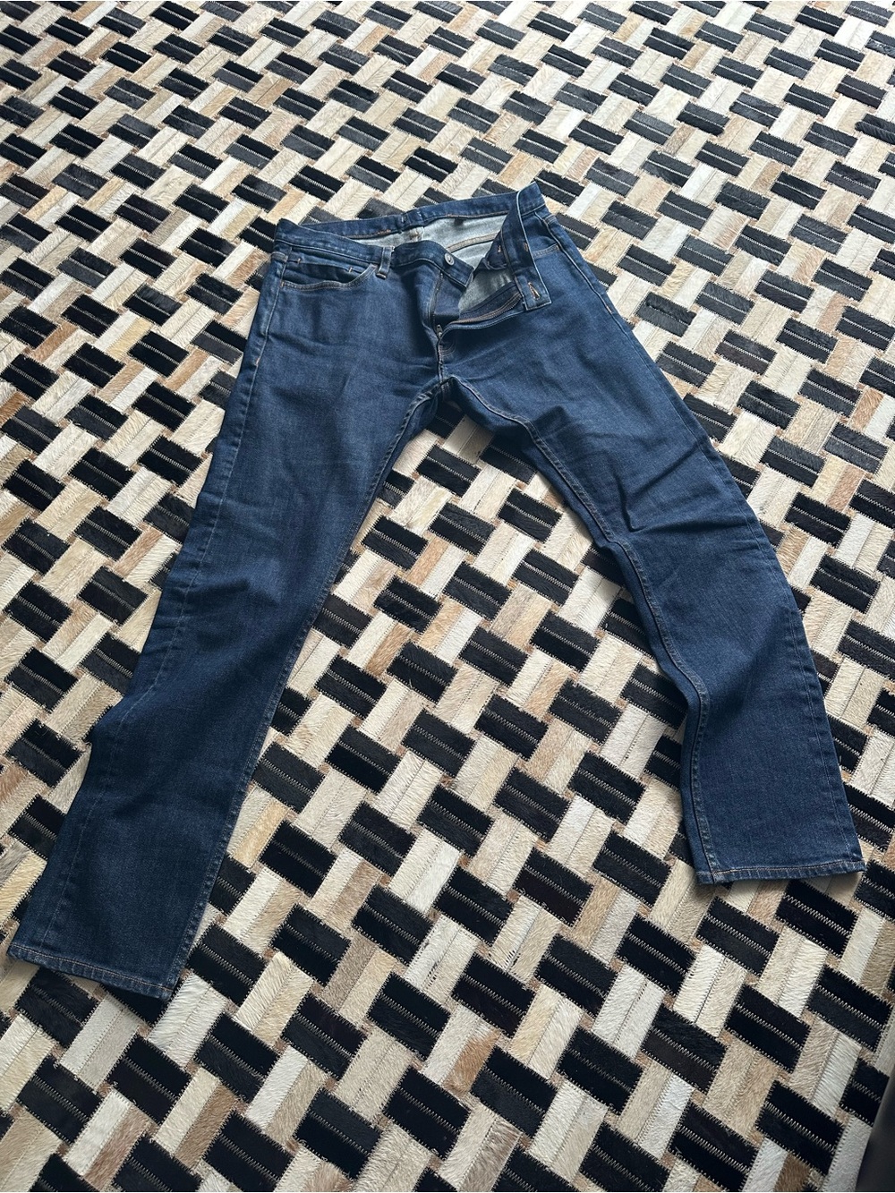 John Varvatos Men's Dark Blue Slim Straight Jeans